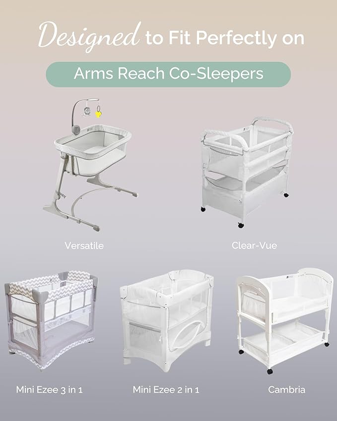 Bassinet Fitted Sheets for Arms Reach Cosleeper Versatile, Cambria and Mini - Image 2