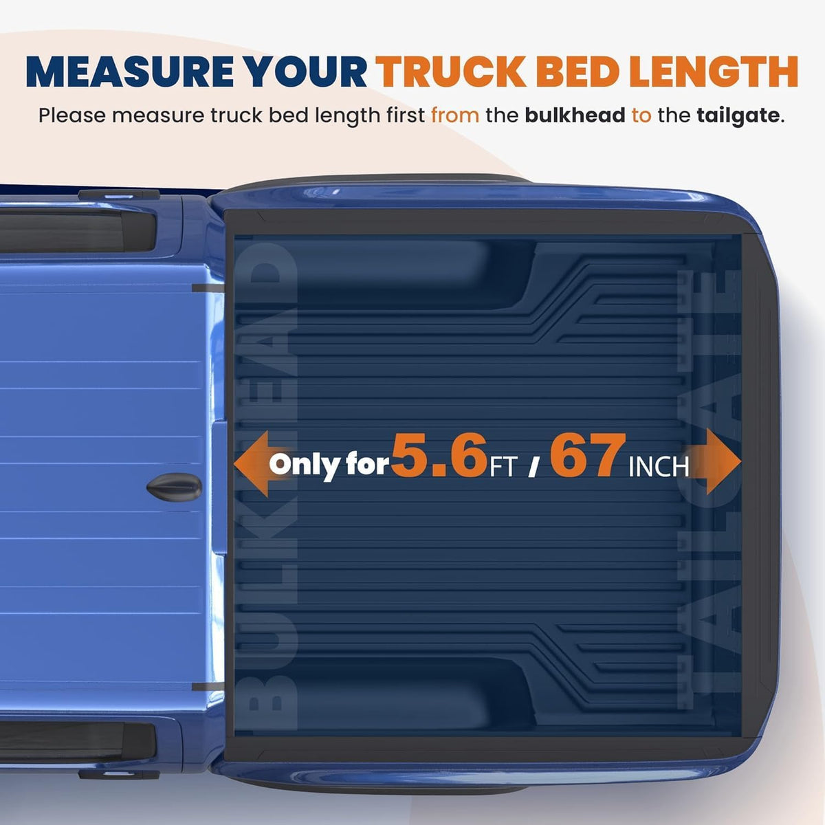 kuiperauto 5.6 ft soft quad fold truck bed showing dimensions