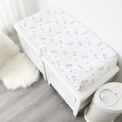 Changing Pad Cover for Girls 4 Pack, Comfy & Breathable Changing Table Cover - Image 3