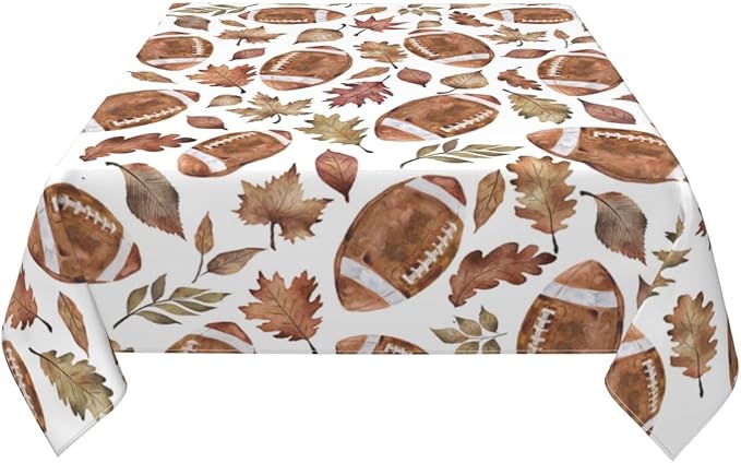 Fall Tablecloth Square 60×60 Inch, Football Maple Leaf Decor Print Tablecloth - Image 5