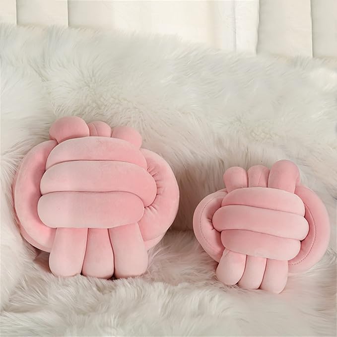 Round Throw Pillow, Soft Handmade Knot Ball Pillows, Home Decoration Pillow - Image 3