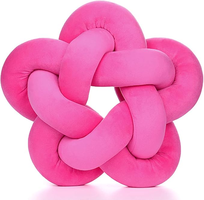 Knot Plush Throw Pillow Handmade Knotted Star Pillow Soft Sofa Lumbar Cushion by Wadser