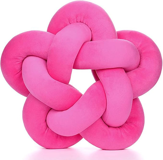 Knot Plush Throw Pillow Handmade Knotted Star Pillow Soft Sofa Lumbar Cushion by Wadser