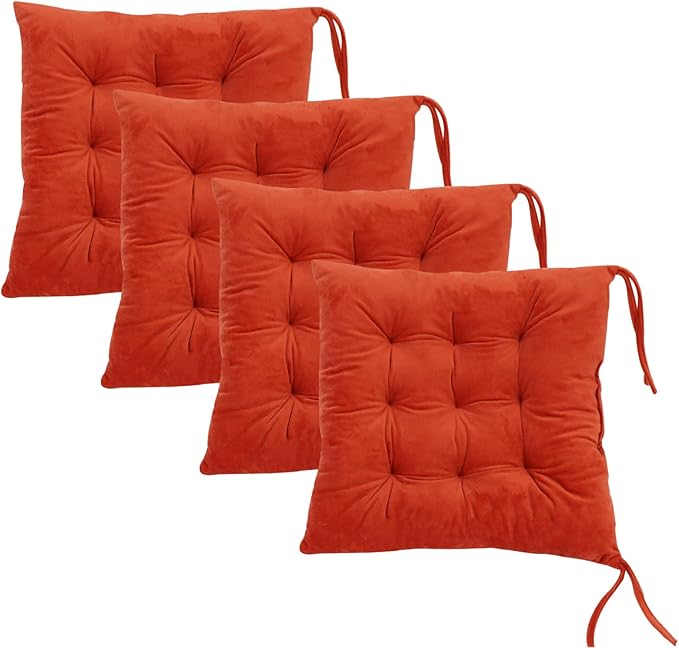Set of 4 Square Chair Pads Indoor Seat Cushions Pillows by MissSoul