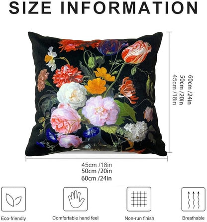 Vintage Floral Bouquet 24x24 Plush Throw Pillow Case, Double-Sided Printed - Image 2