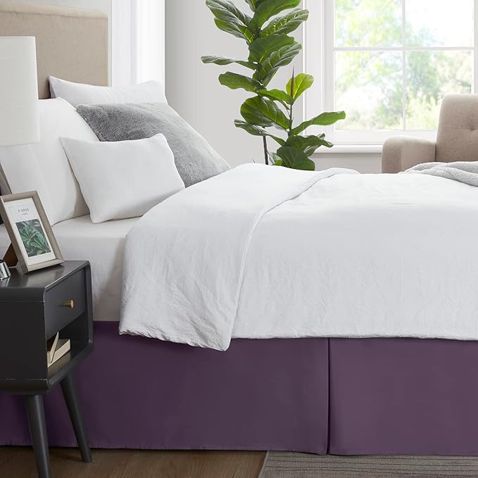 Nestl Dark Purple Bed Skirt Cal King Size - Image 3