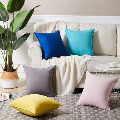 Fancy Homi 2 Packs Premium Faux Suede Decorative Throw Pillow Covers, Super - Image 6