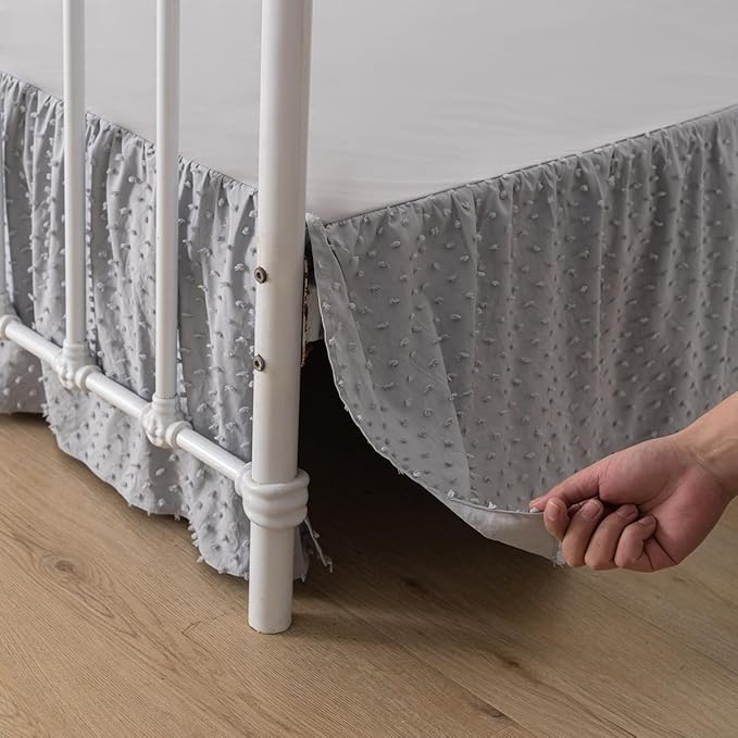 Tufted Dot Bed Skirt Full Size Ruffled Bed Skirt - Image 2