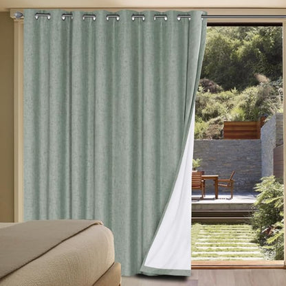 H.VERSAILTEX White Linen Blackout Curtains Durable Thick Textured Linen Look by HVERSAILTEX
