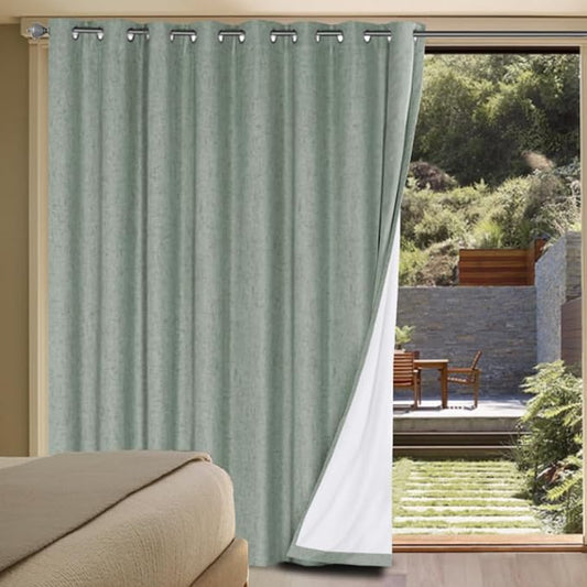 H.VERSAILTEX White Linen Blackout Curtains Durable Thick Textured Linen Look by HVERSAILTEX