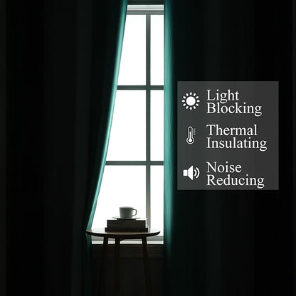 Estelar Textiler Navy Blue and Teal Gradient Blackout Curtains - Image 3
