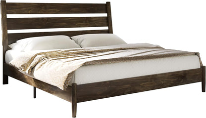 amerlife king size platform bed with reclining headboard, front angle view