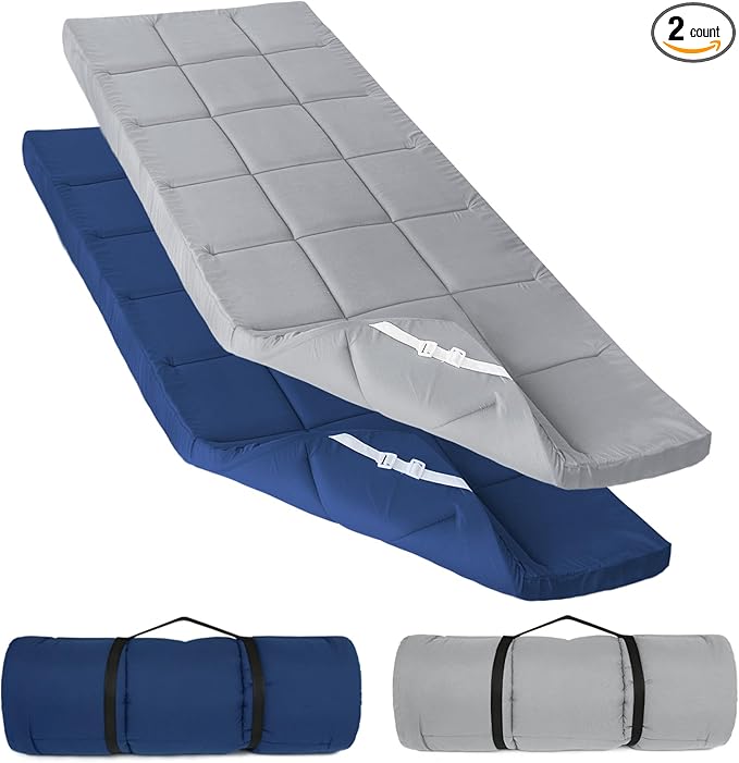 Cot Mattress Topper, Foam Quilted Pads by SpringspiritBedding