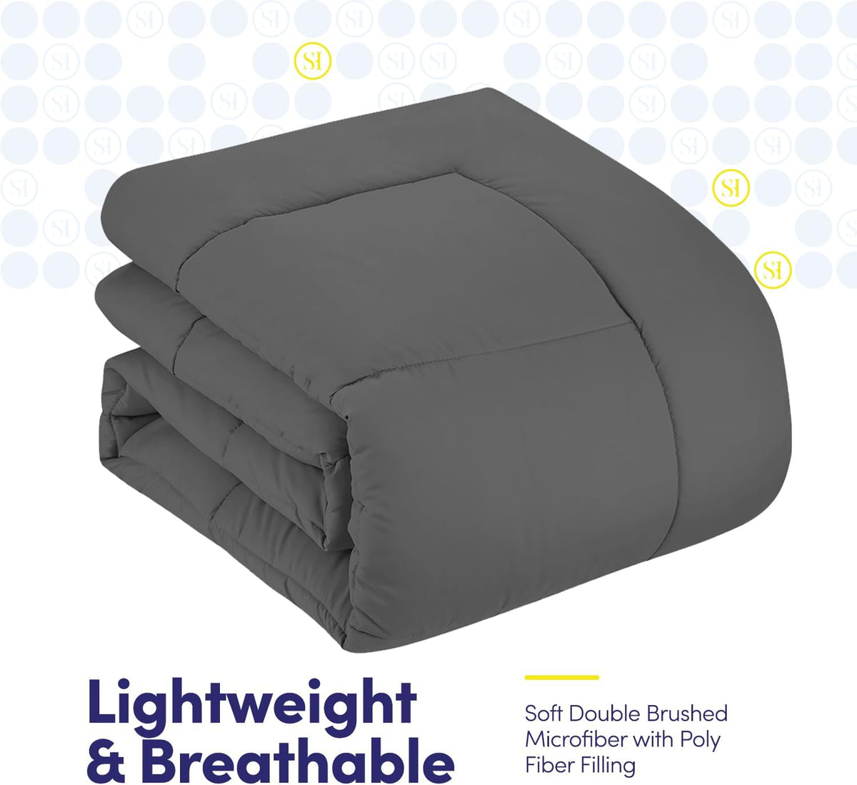 full size comforter set with sheets - 7-piece showing dimensions