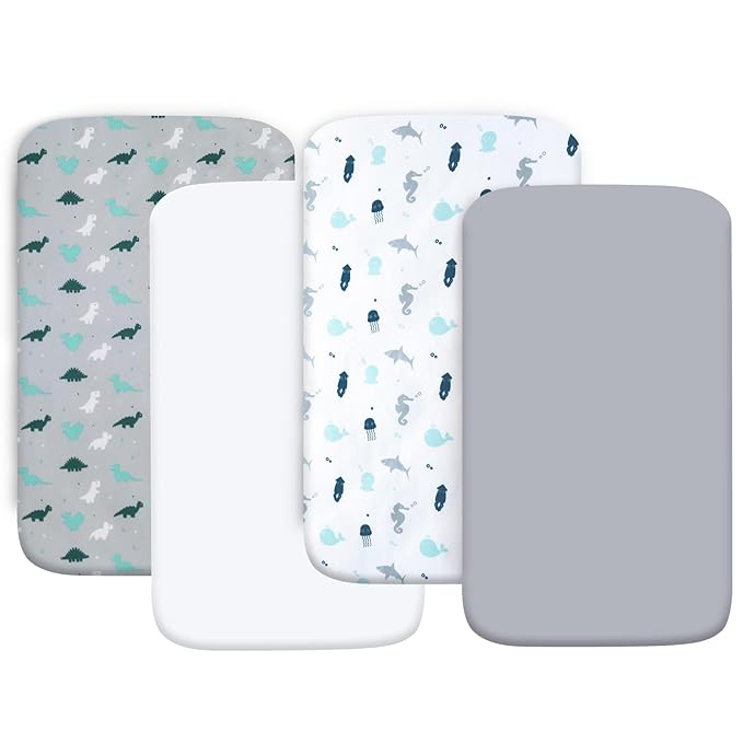 Crib Sheets for Boys or Girls 4 Pack, Baby Crib Sheets 52'' x 28'' for Standard by SpringspiritBedding