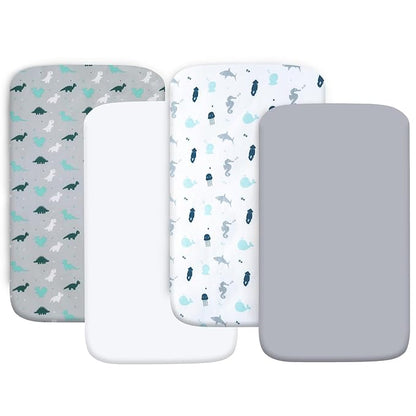 Crib Sheets for Boys or Girls 4 Pack, Baby Crib Sheets 52'' x 28'' for Standard by SpringspiritBedding