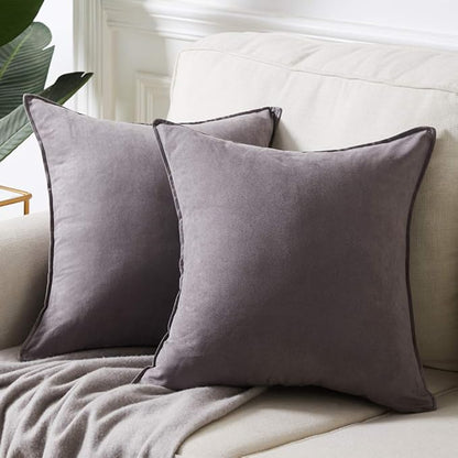 Fancy Homi 2 Packs Premium Faux Suede Decorative Throw Pillow Covers, Super by Fancy+Homi