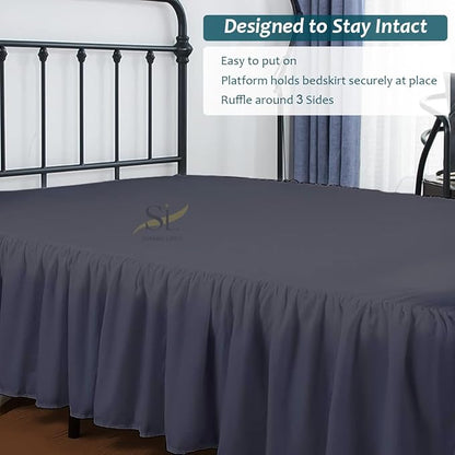 Shreem Linen Ruffled Bed Skirt - Image 7