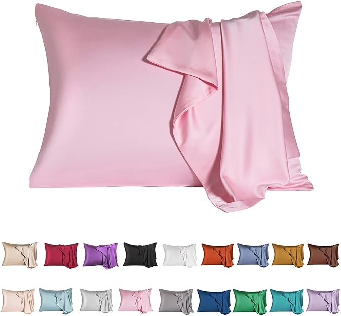 Mulberry Silk Pillowcase for Hair and Skin, Standard Size Cooling Silk Pillow by SIYUAN