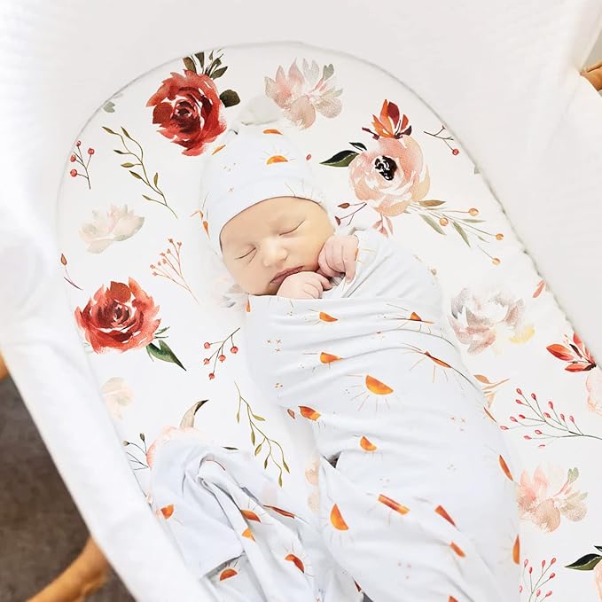 Stretchy Ultra Soft Bassinet Fitted Sheets 3 Pack, Universal Fitted - Image 3