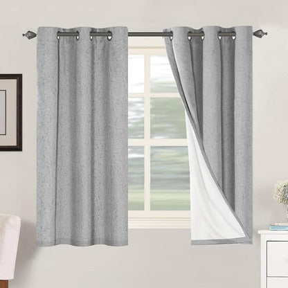 H.VERSAILTEX Primitive Linen Curtains 100% Blackout Curtain Drapes Burlap by HVERSAILTEX