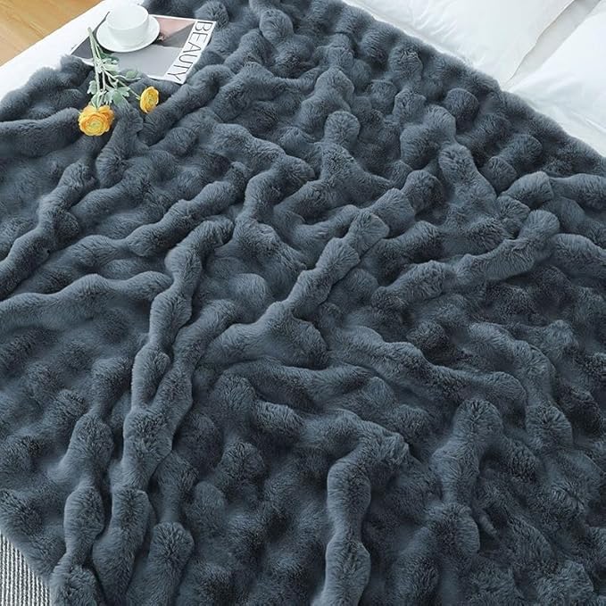 Faux Fur Throw Blanket for Couch Cozy Fuzzy Soft Plush Thick Fluffy Fleece - Image 7