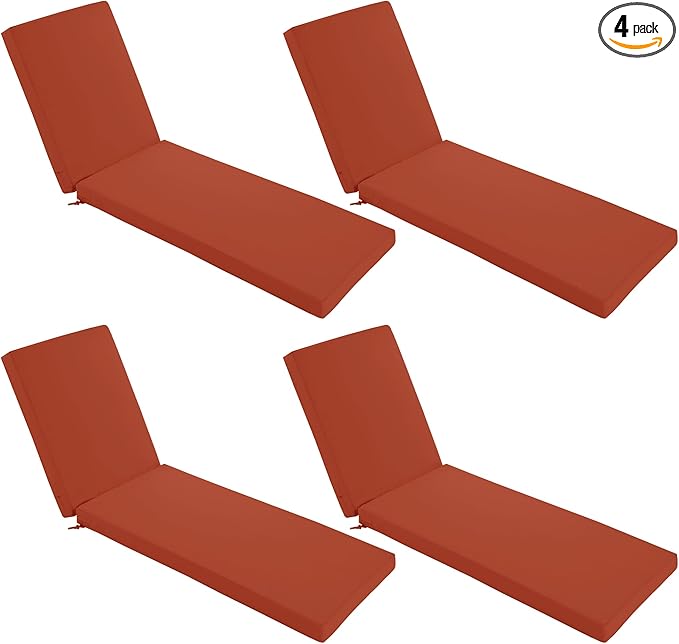 Chaise Lounge Cushions Outdoor Set of 4 by SUMMSUN