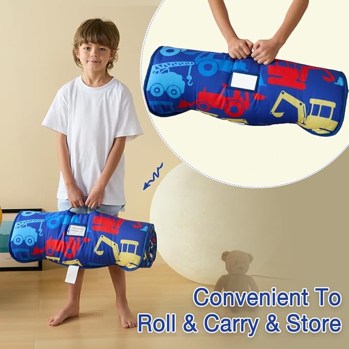 beeweed Toddler Nap Mat, Rollup Design Kid Sleeping Mat - Image 3
