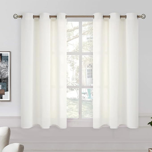 BGment 40 Inch Curtains Short Sheer Linen Curtains by BGment