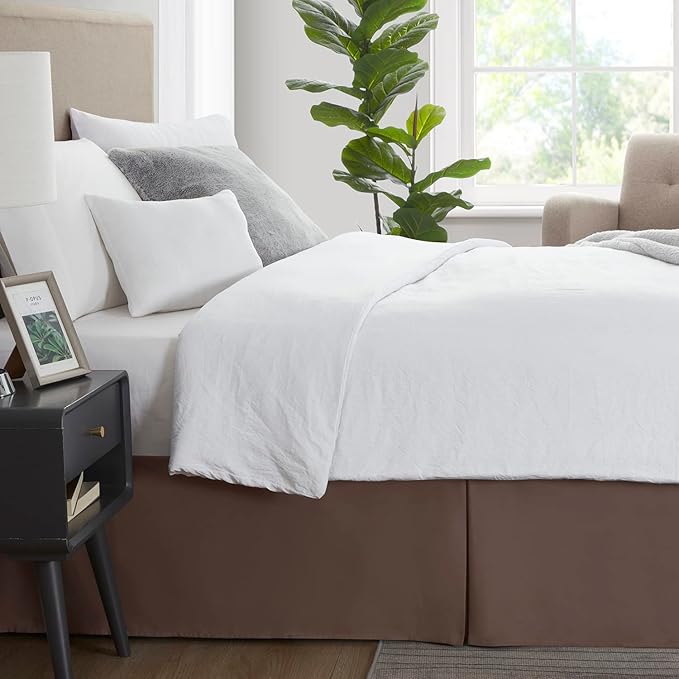 Nestl Dark Brown Twin Bed Skirt - Image 3