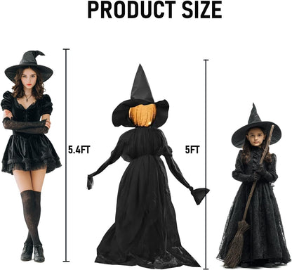Halloween Witch Decorations Outdoor, 5 FT Set of 3 Light Up Witches Stakes