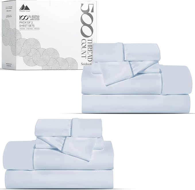 Mayfair Linen 100% Egyptian Cotton 2 Pack Twin XL Sheet Set by MayfairLinen