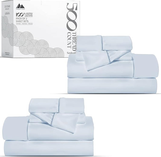 Mayfair Linen 100% Egyptian Cotton 2 Pack Twin XL Sheet Set by MayfairLinen