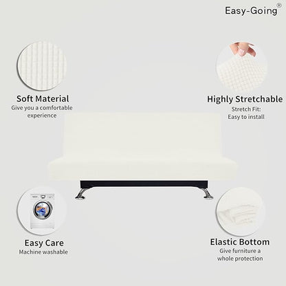 Easy-Going Stretch Futon Slipcover Armless Futon Bed Cover Furniture Protector - Image 3