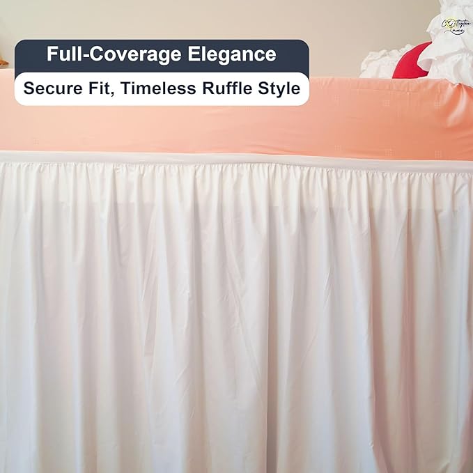Cottington Lane Extra Long Ruffled College Dorm Bed Skirt 36 Inch Drop - Image 8