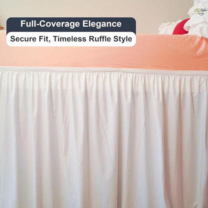 Cottington Lane Extra Long Ruffled College Dorm Bed Skirt 30 Inch Drop - Image 8