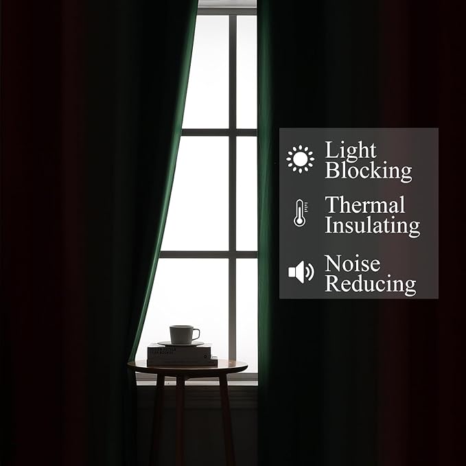 Estelar Textiler Red and Green Blackout Curtains 45 Inch Length, Full Room - Image 3