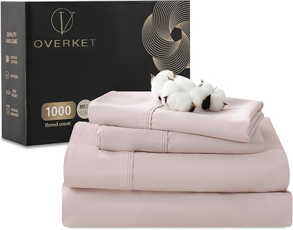 Egyptian Cotton Sheets Full Size 1000 Thread Count Sateen Weave Soft Breathable by overket