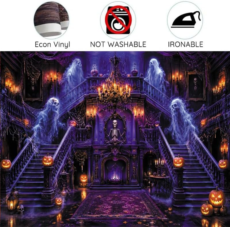 Leowefowa Halloween Spooky Medieval Castle Backdrop for Photography 10x8ft