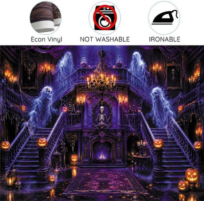 Leowefowa Halloween Spooky Medieval Castle Backdrop for Photography 10x8ft