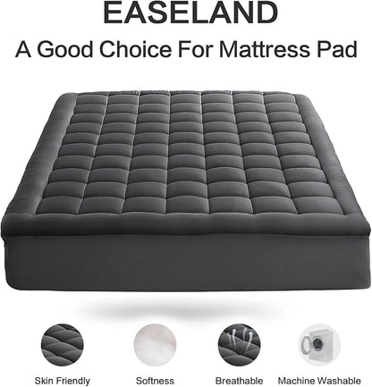 EASELAND Twin Size Mattress Pad Pillow Top Mattress Cover Quilted Fitted - Image 2