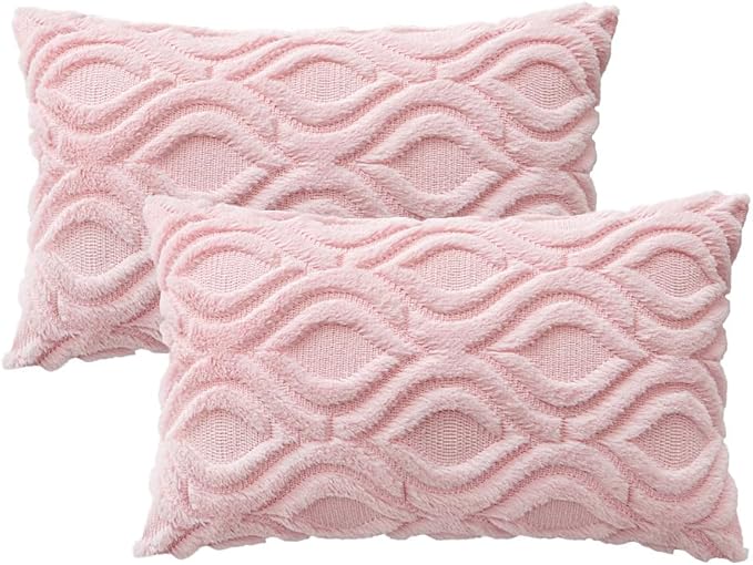 MIULEE Light Pink Valentines Throw Pillow Covers 12x20 Inch, Soft Spring Plush - Image 6