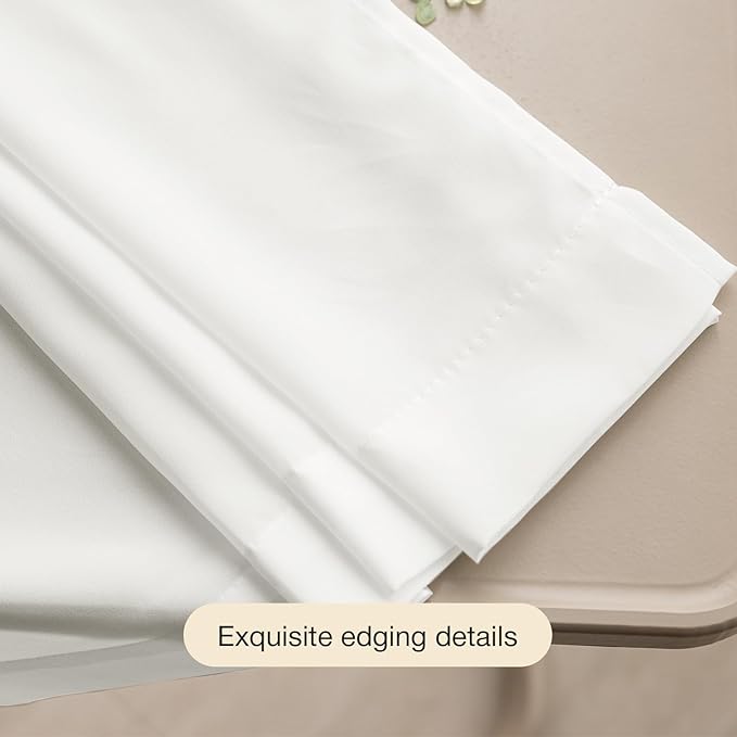 Anmao Non-See-Through Off White Privacy Semi Sheer Curtains - Image 9