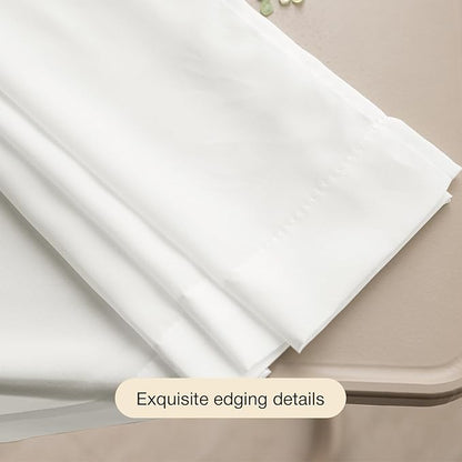 Anmao Non-See-Through Off White Privacy Semi Sheer Curtains - Image 9