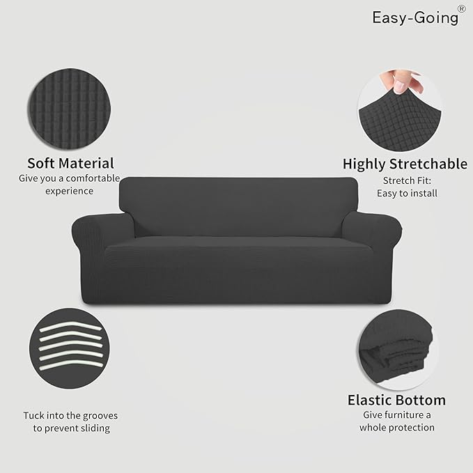 Easy-Going Stretch Sofa Slipcover 1-Piece Sofa Cover Furniture Protector Couch - Image 3