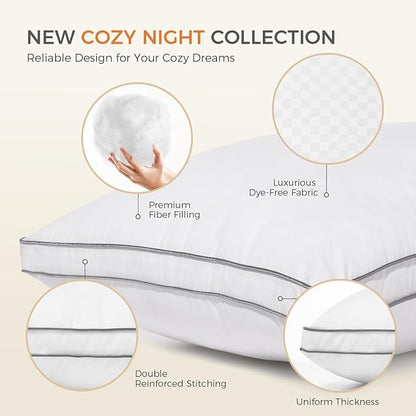 SweetNight Bed Pillows Standard Size Set of 2, Fluffy Luxury Hotel Collection - Image 4