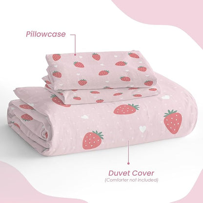 SANDJEST Strawberry Duvet Cover Sets Full Size - Image 4