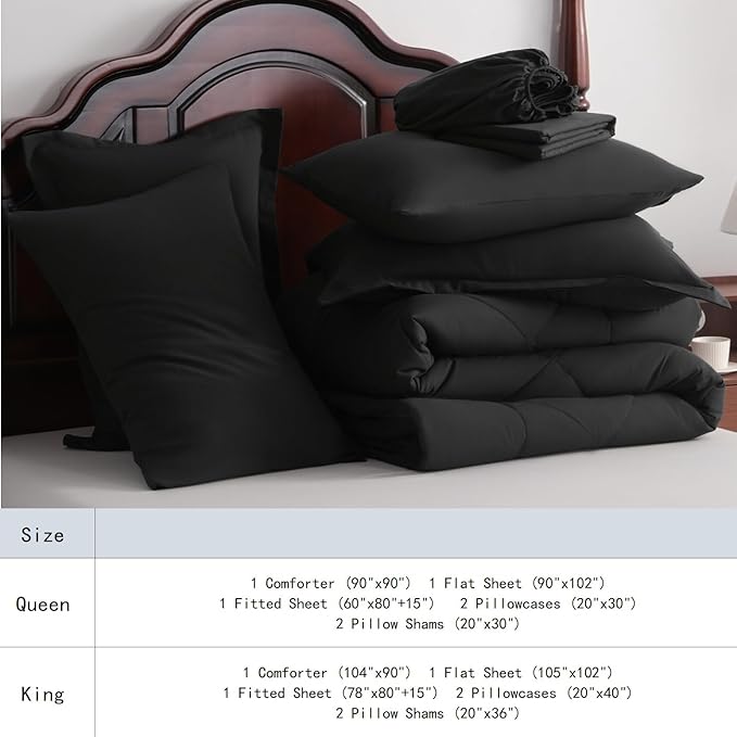 NTBAY King Comforter Set with Sheets, 7 Pieces Soft and Breathable King Bedding - Image 7