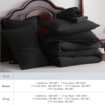 NTBAY King Comforter Set with Sheets, 7 Pieces Soft and Breathable King Bedding - Image 7