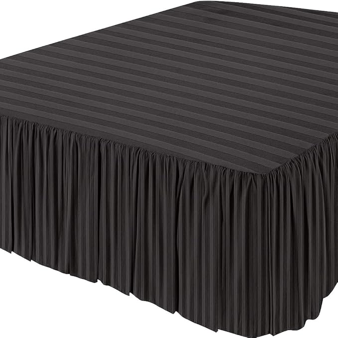 KRISHNA Ruffled Bed Skirt with Split Corners Queen, 100% Microfiber Hotel - Image 2